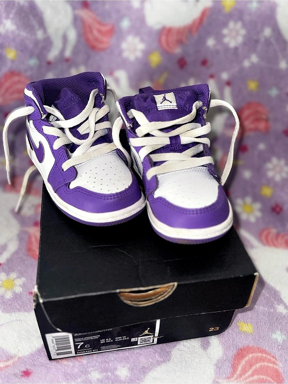 Jordan Air Jordan 1 Mid Purple Venom (TD) Air Purple Venom Purple & White